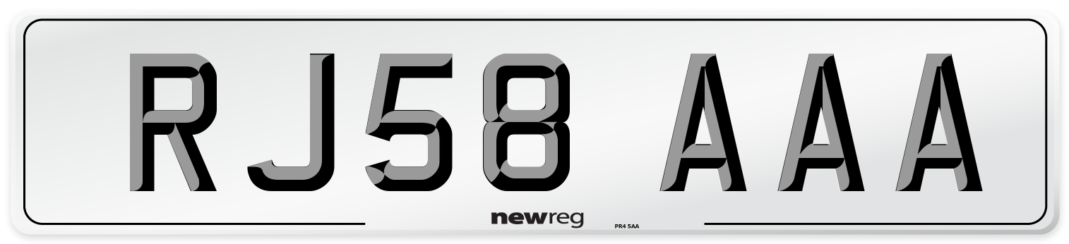 RJ58 AAA Number Plate from New Reg